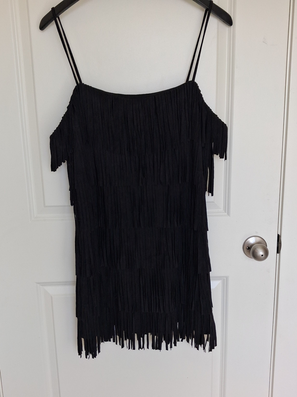 Audrey Parks x Francesca's Black All-Over Fringe Flapper Mini Dress - Size XL